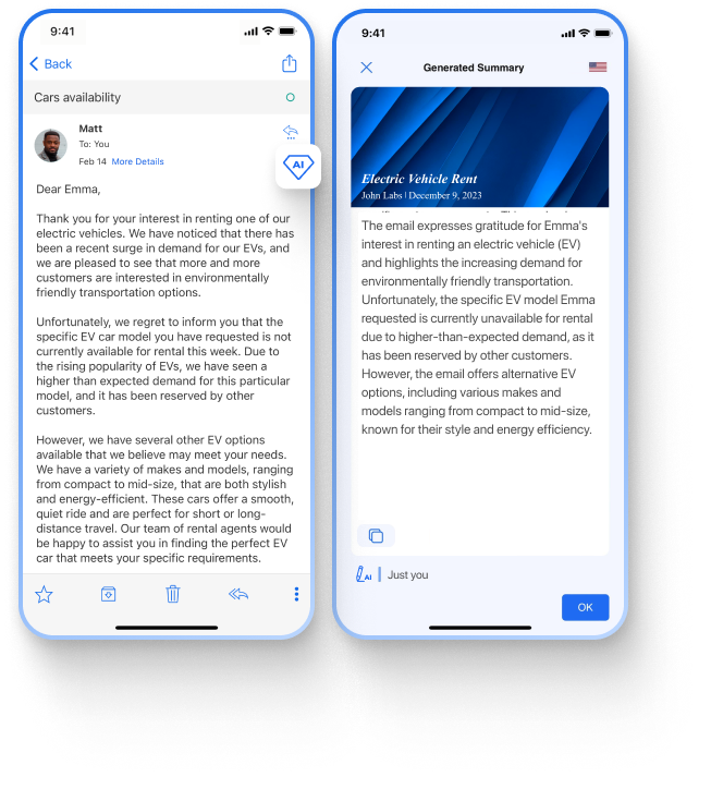 Email Summarizing Feature